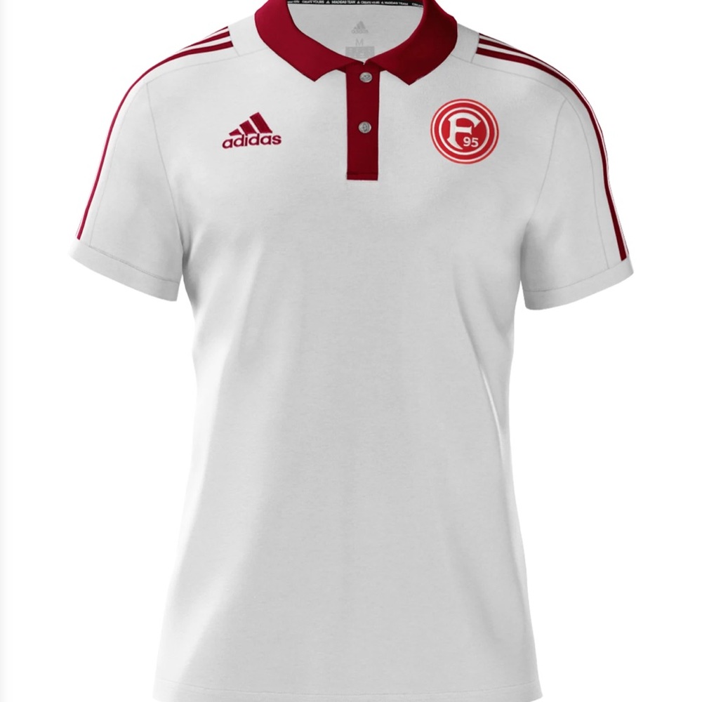 Adidas Fortuna Dusseldorf Germany White and Red Women's Soccer  Polo